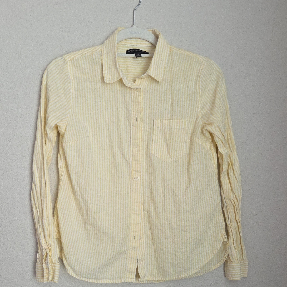 Banana Republic Yellow Casual Button Down Shirt